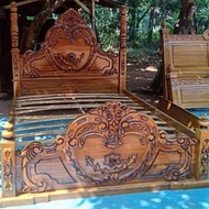 G1 BED CARVED LOVE DIPAN LOVE TEAK CARVED JEPARA 1