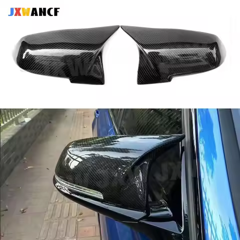 JXWANCF For 1 2 3 4 Series Carbon Fiber & ABS Rear View Mirror Cover Caps for BMW M3 M4 look F20 F30