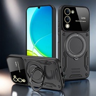 Ốp chống sốc cho Vivo Y04 Vỏ Bọc Với Đứng Máy Ảnh Tròng kính bảo vệ Cứng lưng điện thoại Bìa Armor T