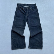 Raw denim indigo semi boatcut