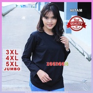 Women's Jumbo Long Sleeve T-Shirt, Chest Size 130, 3XL, 4XL, 5XL, Black