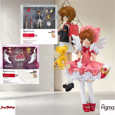 Max Factory Official Two Set Cardcaptor Sakura Figma With Kero-chan Dual Sakura Kinomoto Uniform Bat