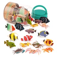 Terra 60-Piece Animal Figures Collection Fish and Sea Animals Toy Set - Clown Fish, Blue Doctor Fish