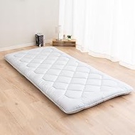 EMOOR Japanese Floor Futon Mattress Anti-Sag Twin-XL Made in Japan 100% Cotton Chip Foam Gray, Shikibuton Foldable Sleeping Bed Tatami Mat
