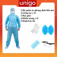 (SET OF 7 Piece) Epidemic prevention protective suit, epidemic prevention clothing (BLUE or WHITE)