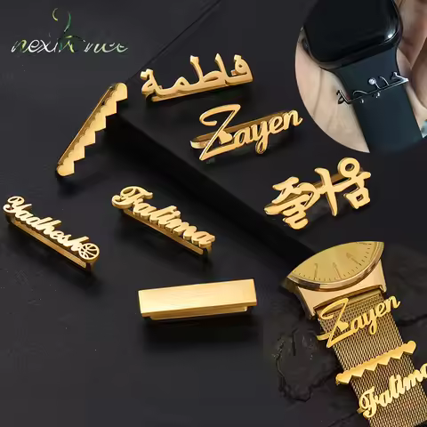 Nextvance Personalized Stainless Steel Watch Ring Loop Custom Name For Apple Watch Tag Bar Band Char