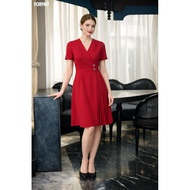(Pass) Red 2-button diagonal dress SEPTEMBER