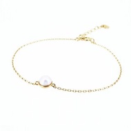 半圓托正圓珍珠925純銀手鍊 (銀/玫瑰金/18K金) | 珍珠系列