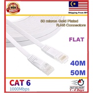 40M 50M Premium Quality CAT6 RJ45 Flat Ethernet Network Internet Cable High speed 250MHz 1000Mbps