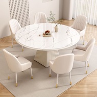 [🔥Free Delivery🚚🔥]Stone Plate Dining Table  Extendable Dining Table Foldable Dining Table dining table set stain and wear resistant Dining Room Furniture Marble Dining Table