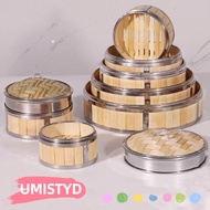 UMISTYDREAMUM9U Bamboo basket, Handmade Weaving Bamboo Steamer,  Natural Stainless Steel Eco-friendl