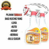 Ubat kurap kucing ubat kutu kucing berbau bulu gugur just spray organik BAM E 500ML
