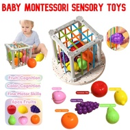 #ReadyStock Baby Newborn Activity Cube Kids Toys Montessori Sensory Toys for Baby Shape Sorter Cube 