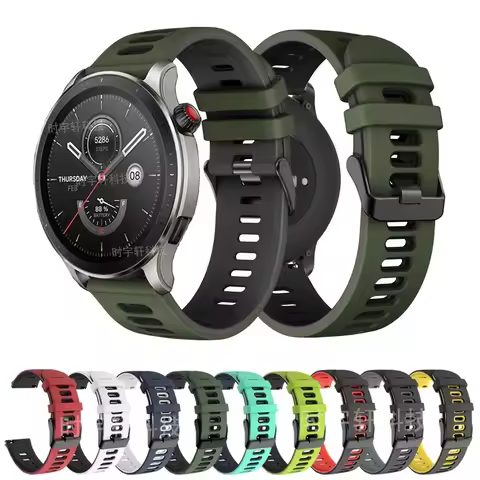 22mm Replacement Bracelet For Amazfit GTR 4/3 Pro/2 2E/47mm Smartwatch Silicone Sport Watchband For 