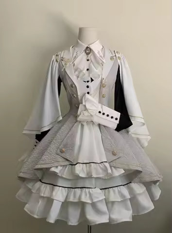 ~Fallen Moon Rule~Military Lolita Vest Dress Coat Retro Knight SK Shirt by SilentMars 2025 NEW