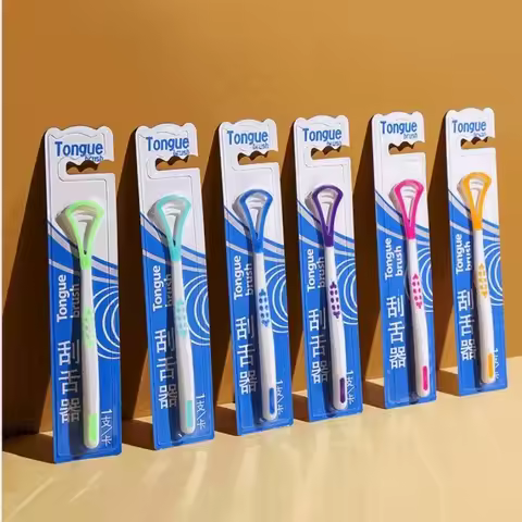 1Pc Tongue Scrape Tongue Brush for Oral Care Bad Breath Remove Keep Fresh Breath Silicone Tongue Cle