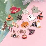 5PCS Halloween Cute Decoration Drip Oil Alloy Accessories Vampire Ghost Pumpkin Bat Accessories