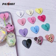 [PATRIO] Kawaii Adhesive Metal Heart Phone Charm Holder Mobile Phone Case Finger Ring Stand Hooks Bu