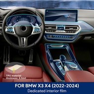 For BMW X3 G01 X4 G02 2022 2023 2024 Car Gearbox Panel Film Dashboard Protective Sticker Interior An