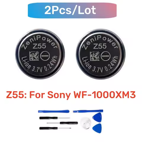 2Pcs/Lot ZeniPower Z55 1254 replacement CP1254 Battery 3.7V For Sony WI-SP600N WF-SP700N WF-SP900 WF