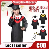 Kindergarten Robe Kids Graduation Gown Set with Cap Academic School Konvo Cosplay Costume