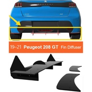 For Peugeot 208 GT  2019 2020 2021 Year Rear Bumper Diffuser Spoiler Lip Protector Splitter Body Kit