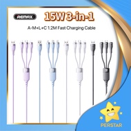 NEW REMAX RC-C151 / RC-186TH Cable USB Cable Android Fast Charging Cable 3 In 1 Cable Remax 3.1A Way