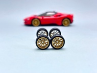 Z153 Custom Paint Rim Tayar Getah Rubber Wheels CE28 Gold 10 Spoke 10mm Long Axle JDM