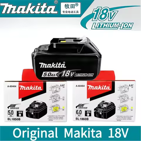 Original Makita 18V battery 5.0Ah rechargeable battery, Makita 6.0Ah battery BL1860B BL1850B power t