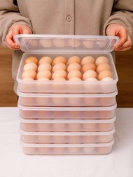 SHEIN Basic living 1入組30格透明雞蛋收納盒,透明雞蛋收納盒分配器塑膠蛋架適用於冰箱