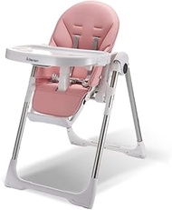 High Chair for Babys, Foldable Highchairs with Removable Tray Adjustable Backrest &amp; Footrest and Seat Height Comfortable Baby Cushion,Blue (Color : Pink)