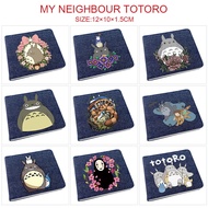 MY NEIGHBOUR TOTORO Men Women Cartoon Wallet Bifold Zipper Trifold Leather Short Money Clip Great for Short Folded Leather Wallets