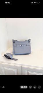 Hermes Jypsiere34  bag亚麻蓝 银扣
