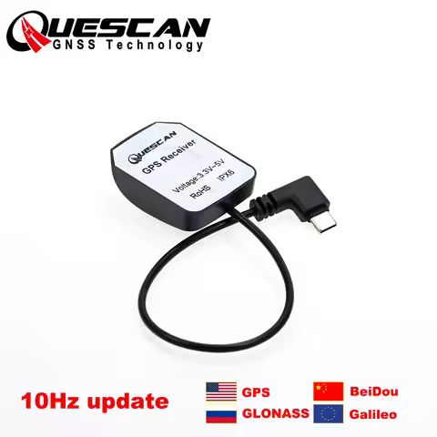 QUESCAN Android 10Hz GPS Receiver Type C GPS GLONASS Galileo BeiDou Module Type-C GNSS Antenna Recei