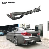 Dry Carbon Fiber Rear Lip Diffuser Splitters Aprons Spoiler For BMW F90 M5 G30 M Sport 2018-2023 Rea