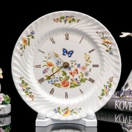 英國製Aynsley蝴蝶花園骨瓷歐式時鐘 陶瓷掛鐘