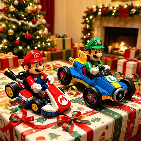 2026 New In Stock 72050 Super Mario Luigi 2234pcs Car Model Assembly Super Mario Kart Car Toys Kids 