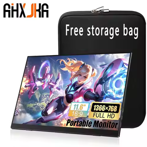 11.6 Inch Dual Portable Monitor 72%sRGB 1366*768P HD IPS 250Nits 1000:1 16:9 With Type-C Mini HDMI F