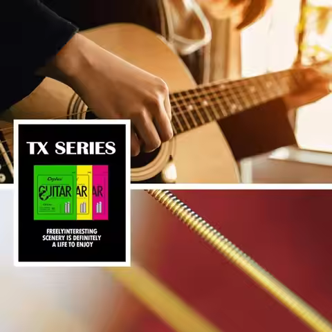 1 Set TX620 /TX630 /TX640 Orphee Acoustic Guitar Strings 8% Nickel 010/011/012 Super Light Guitar St
