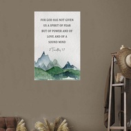 Poster for God Has Not Given Bible Verse Quote Canvas Wall Art Inspirational Modern Rustic Decor 2 T