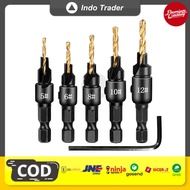 MATA Wood Drill Bits 1 Set of 5 HSS Countersink Drill Bits 1.98-3.56mm