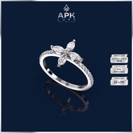 S925 Silver Marquise Blossom Ring with Full Moissanite