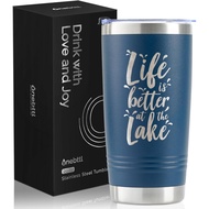 Hadiah Onebttl Lake House, Hadiah Kehidupan Tepi Tasik untuk Wanita/Lelaki, Tumbler Berpenebat 20oz,