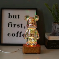 Aesthetic Bear Figure 3D Firework Projector Statue Color Changeable Bear Figurine Sculpture Bedroom 