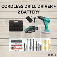 UPGRADE 2.0 Cordless Drill Driver Kit Hand Drill 2 Speed Screwdriver Power Drill Impact with 2 Batte