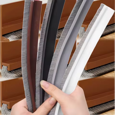 Door Seal Draft Stops With Brush Reduce Noise Rubber Door Sweep Breeze Blocker Insect Proof Dust Pro