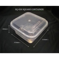 (10pcs & 50pcs) SQ450 Square Plastic Food Container with Lid 450ml - Leak-Proof & Disposable