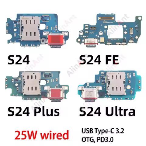 USB Mic Board Dock Charger Connector Charging Port Flex Cable For Samsung Galaxy S24 Plus Ultra FE S