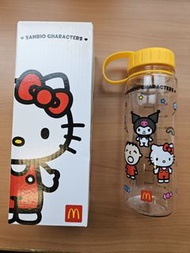 全新麥當勞三麗鷗黃色膠水樽 BPA Free 450ml Hello Kitty 大口仔 Kuromi 親子會會員禮物水壺 McDonald's Sanrio Characters Plastic W