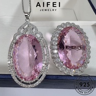 AIFEI JEWELRY Women Leher Ruby For Perak 純銀項鏈 Original Oval Accessories Sterling Pendant 925 Silver Perempuan Rantai Necklace Korean Chain S71